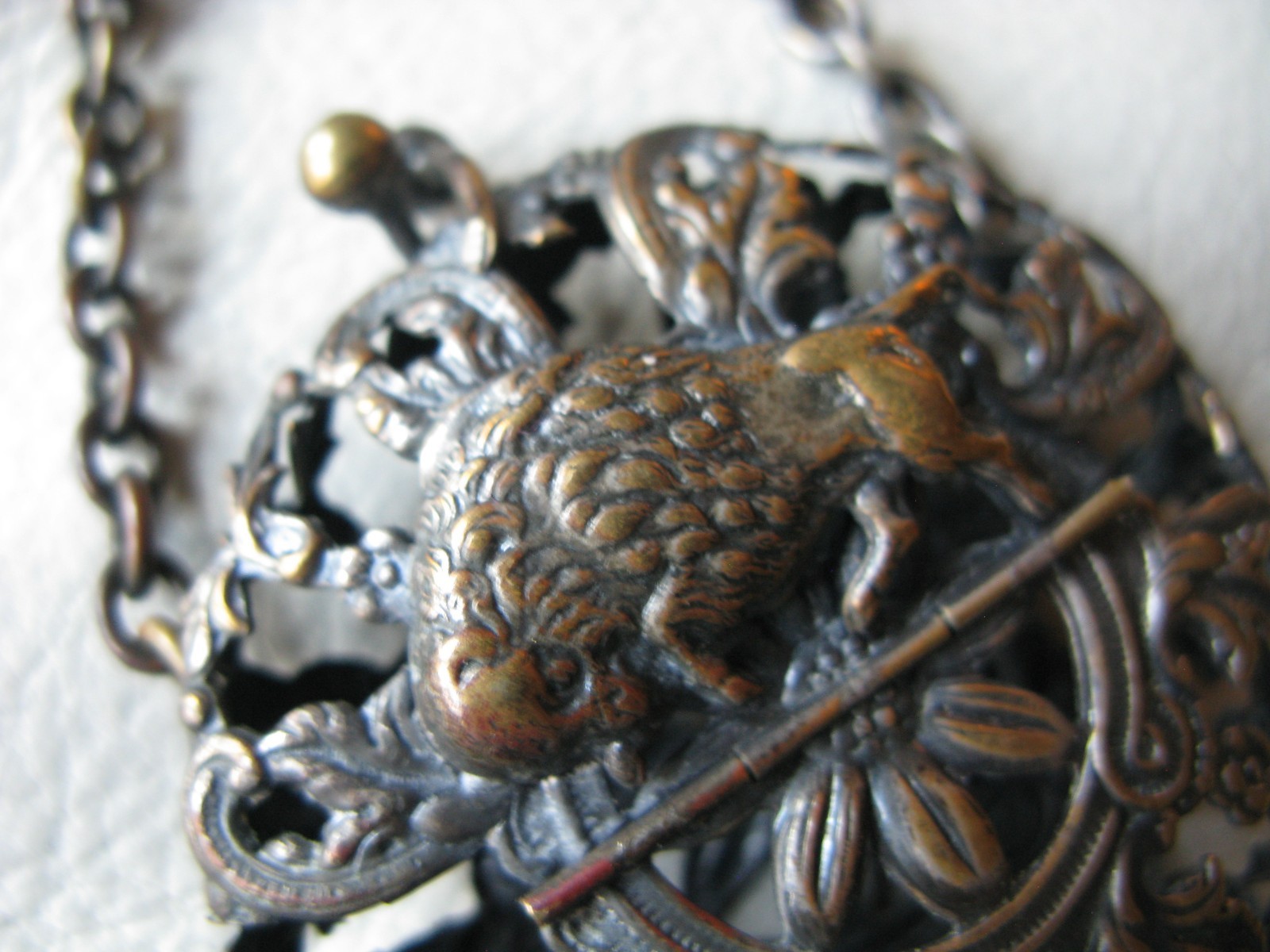 Antique Chatelaine Belt Clip Art Nouveau Buffalo Filigree Purse Vinaigrette