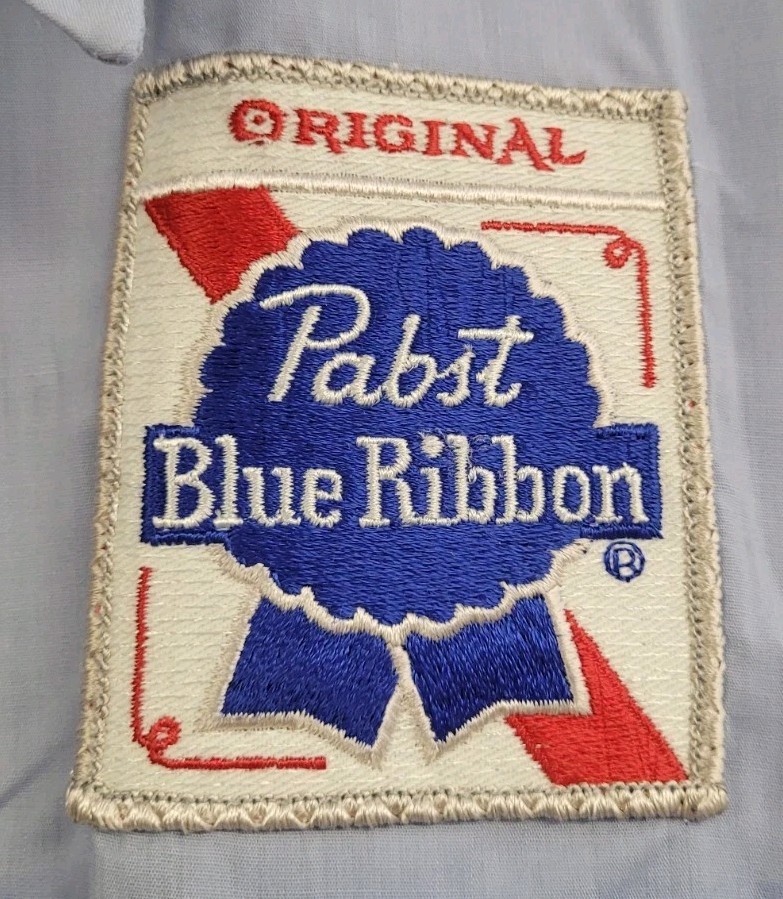 MENS PABST BLUE RIBBON WORK SHIRT UNITOG UNIFORM CHAIN STITCHED DEADSTOCK MEDIUM