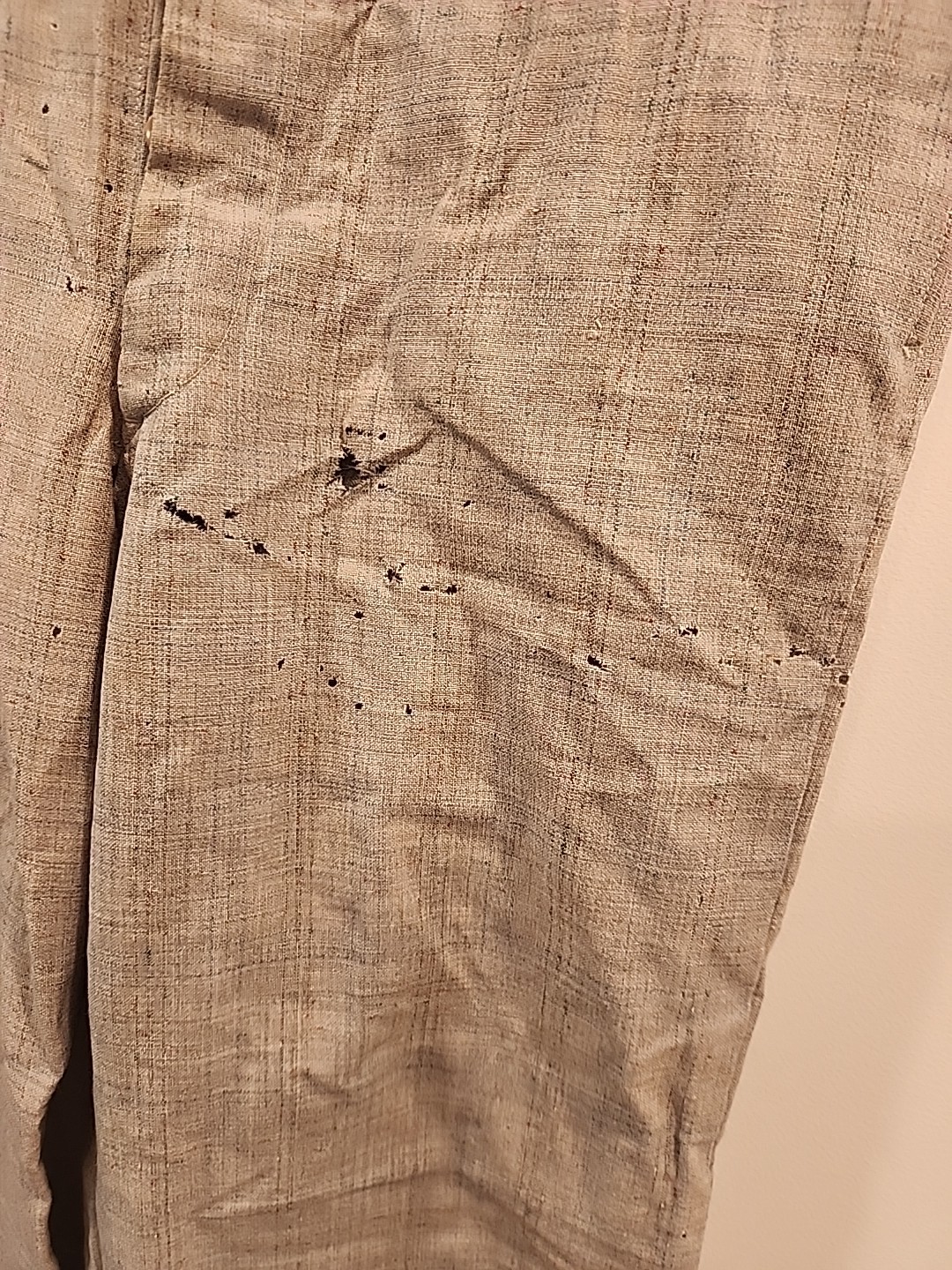 vintage gray/blue plaid 40’s 50’s pants lightweight 30 1/2″ w 28″L damaged