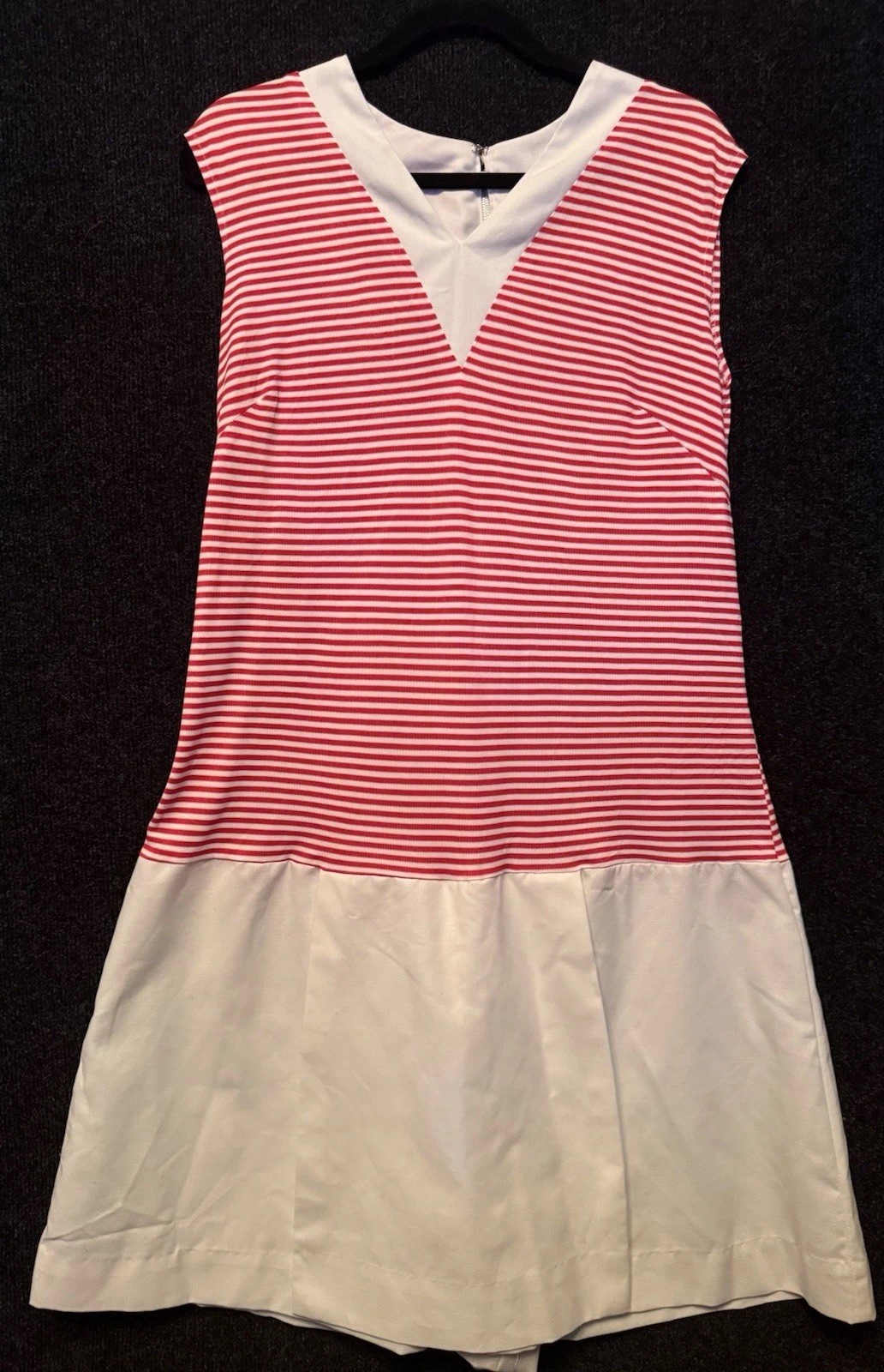 Carol Brent Women’s Vintage 1960s Dress Red/White Striped Size 22T, Preowned