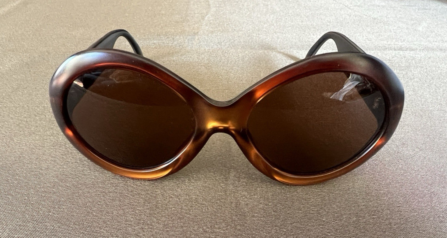 Vintage 80s Christian Dior Sunglasses Greta 12Y Optyl Gold Brown Austria 54mm