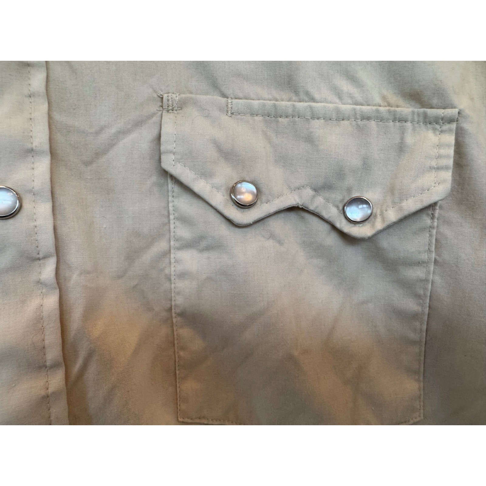 Vintage Western Shirt Moth Eye Patch Folk Art Boho Size L