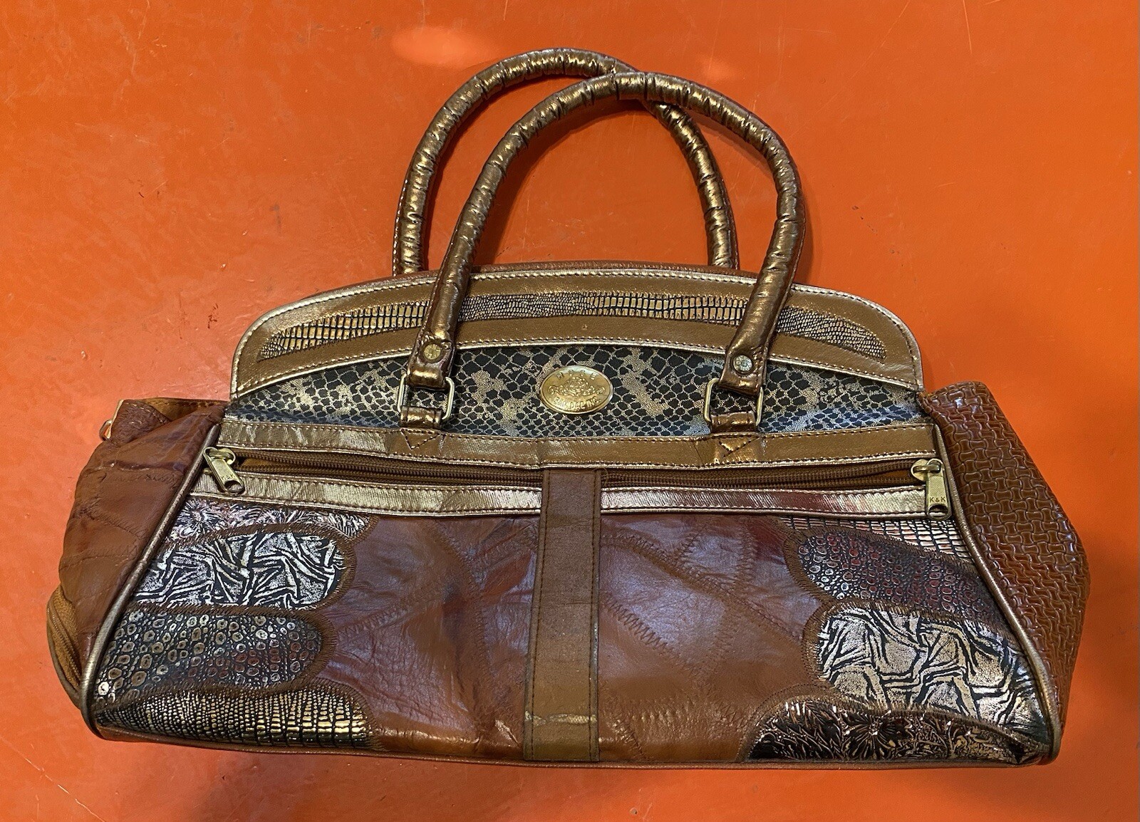 Vintage Sam Dae Rose Leather Purse/Handbag. New Old Stock. Korea. READ!