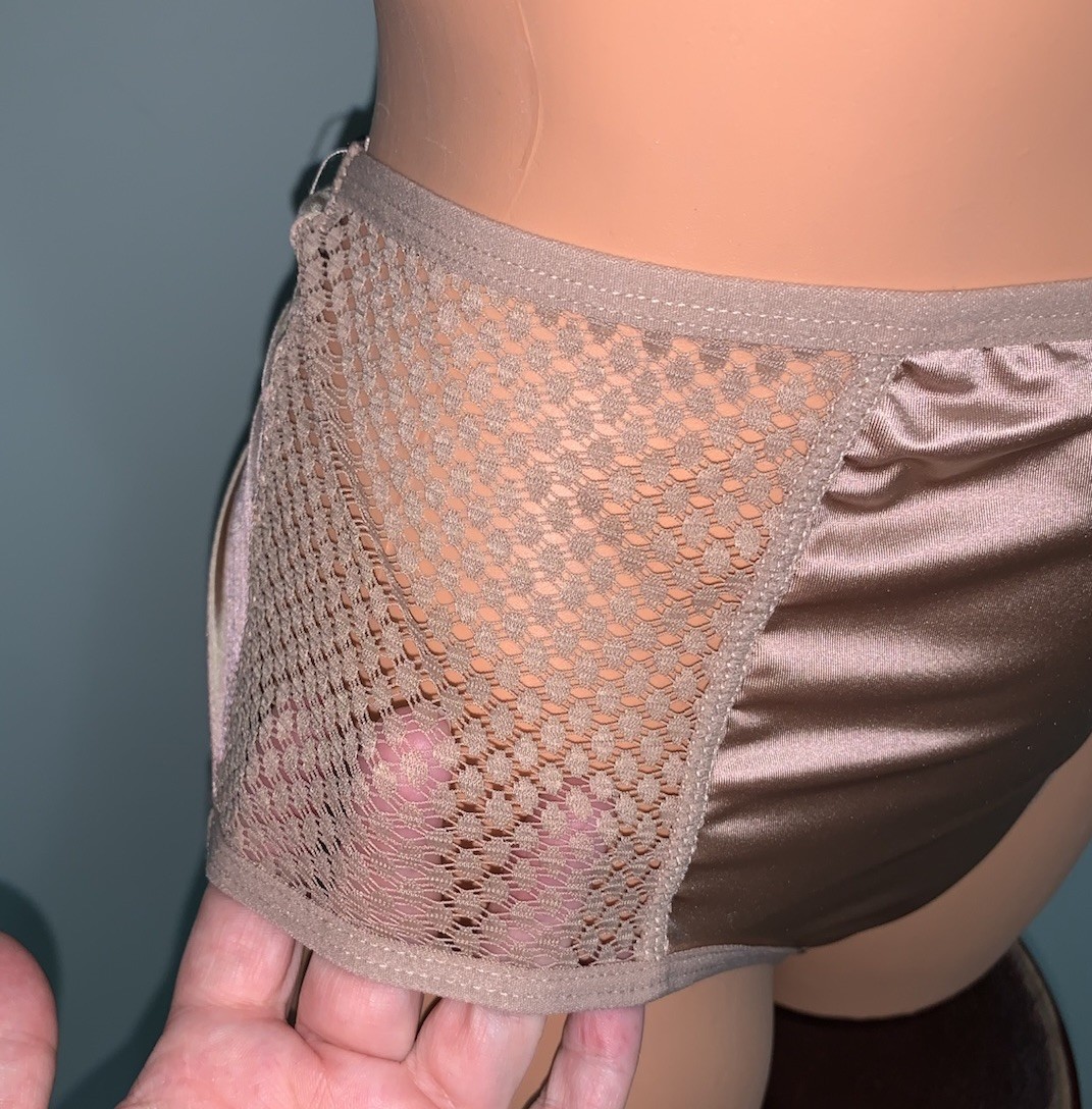 NEW Glossy Secret Stretch Satin XL Hi Cut Bikini Brief Panties SILKY!! 2nd Skin