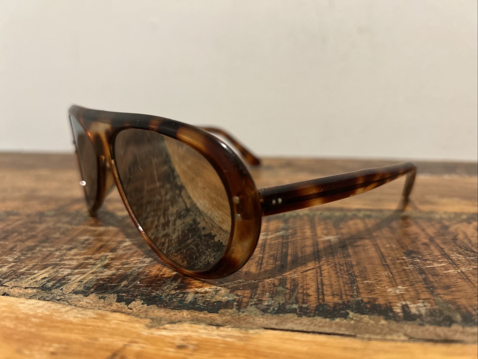 Vintage GH Japan Tortoise Aviator Sunglasses Brown Acetate Retro Oversized
