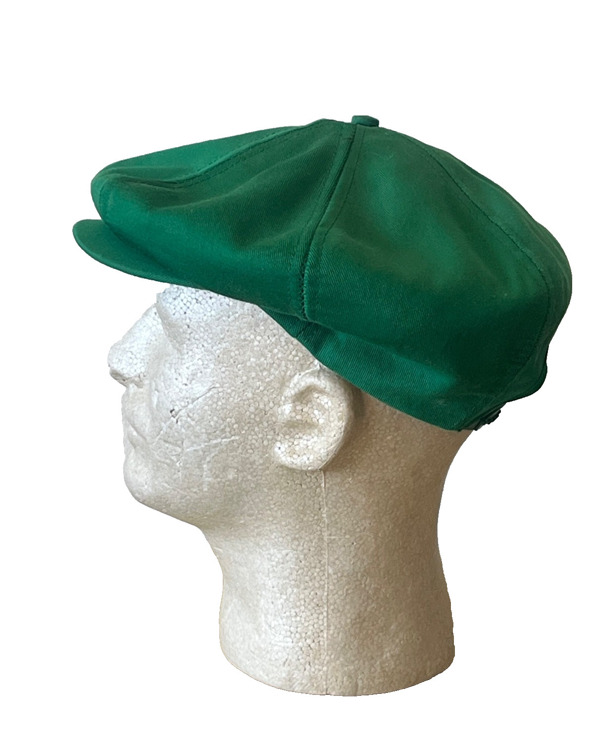 VINTAGE NEW MADE IN USA GREEN COTTON NEWSBOY CABBIE SNAPBACK HAT WOMEN MEN OS