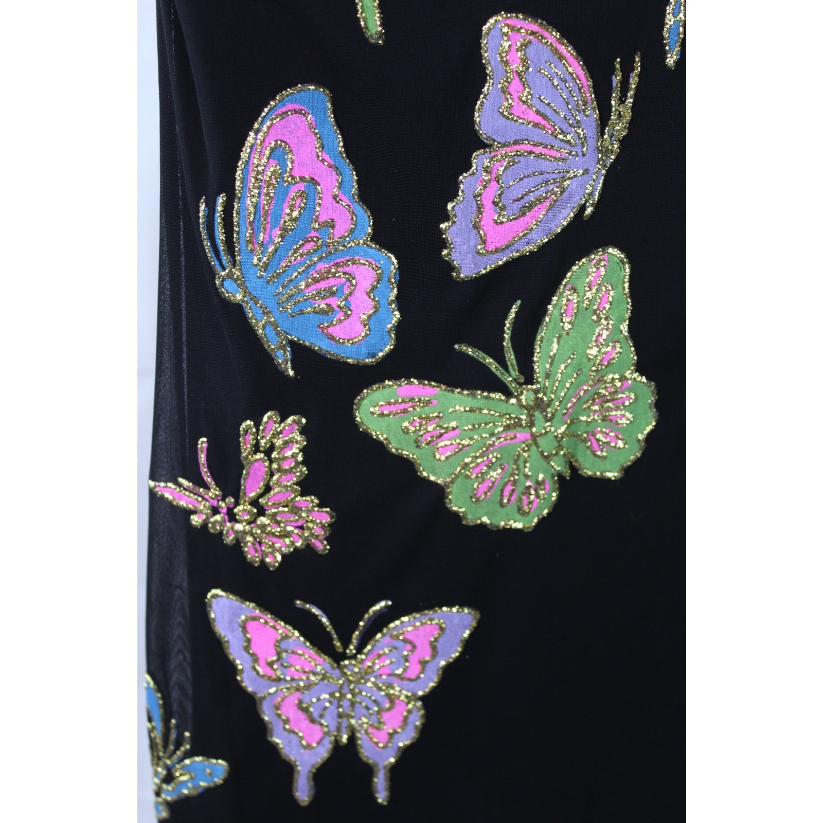 vtg y2k Butterfly jumpsuit XS colorful glitter Janine dark fairycore asym