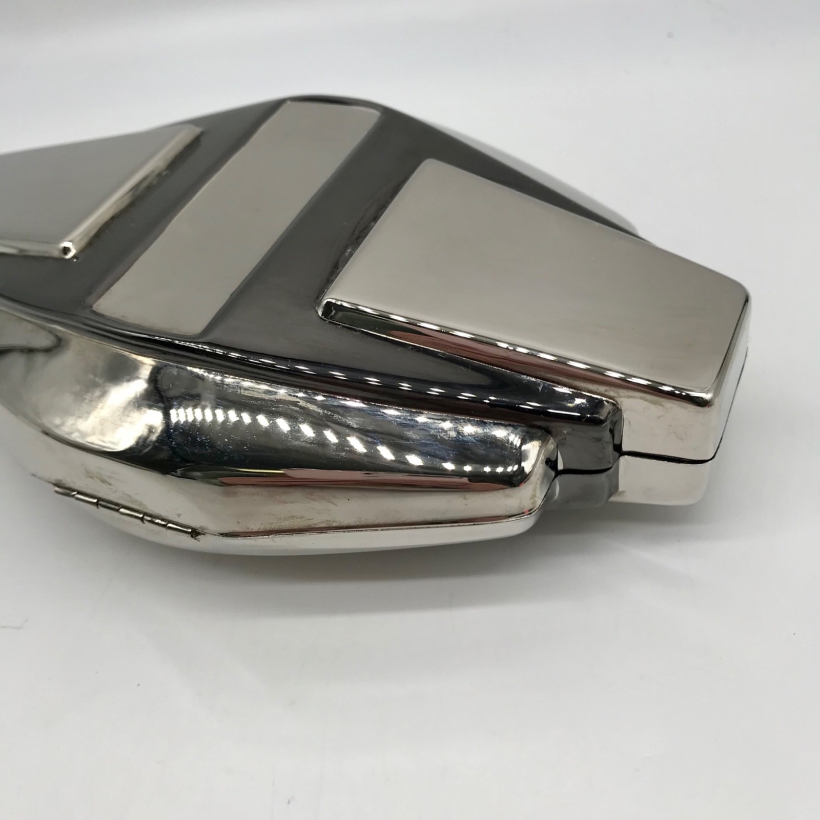 Whiting & Davis Silver Hardshell Convertible Clutch