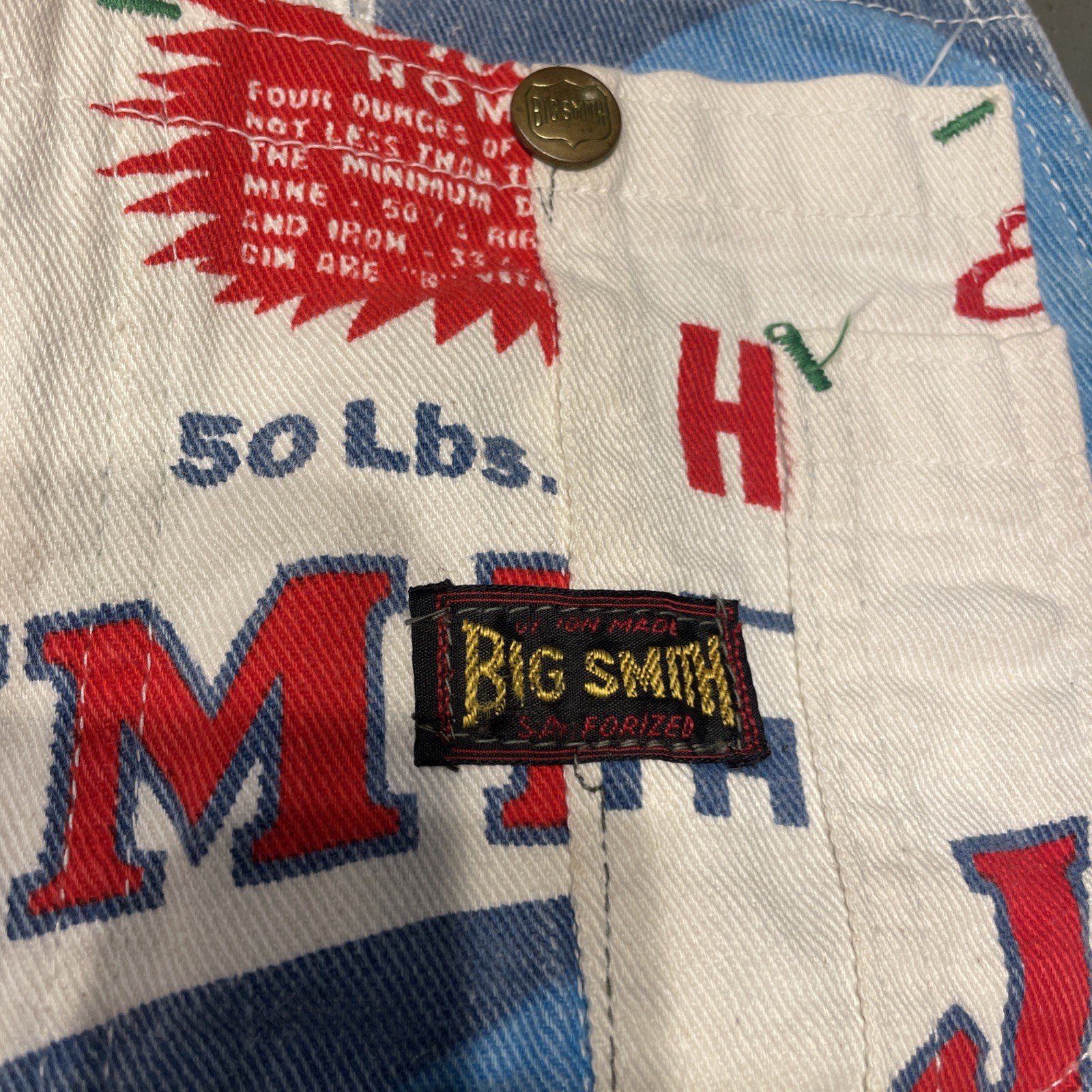 Big Smith Overalls Adult Vintage Jim Dandy Hominy Grits AOP Men’s Woman’s Cool