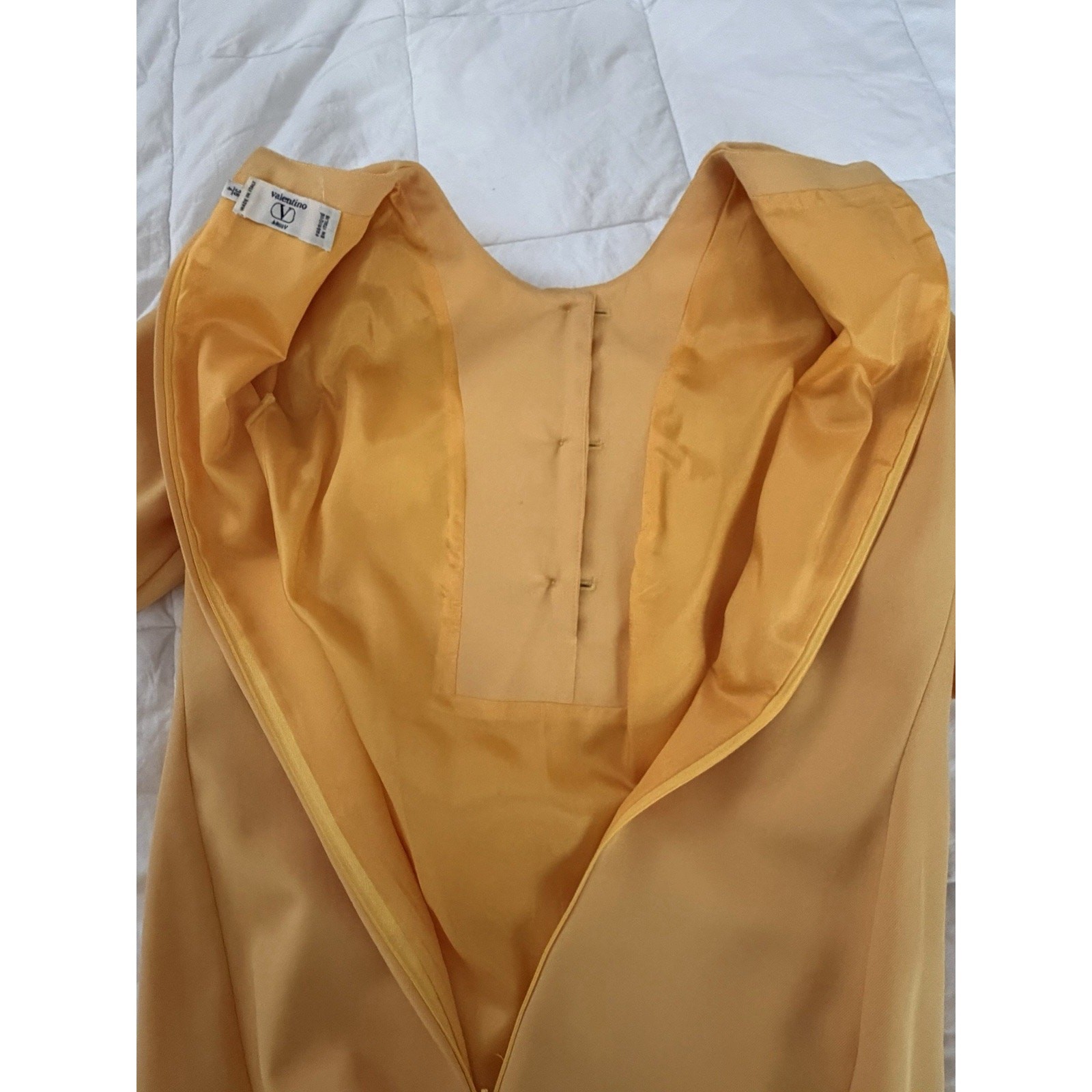 Valentino Orange Shift Dress Vintage 90s Size IT 38 US 4 Miss V Button Up Italy