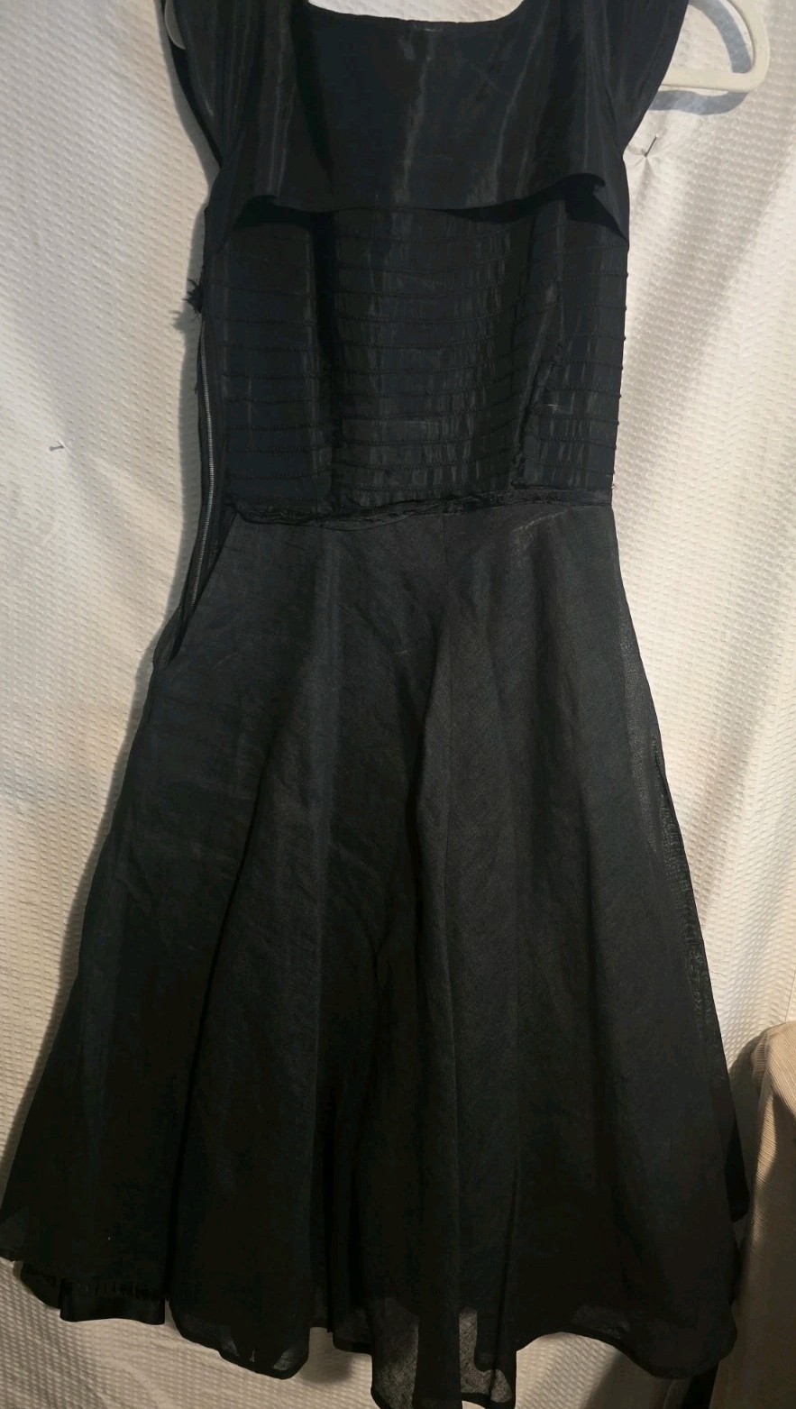 Vtg 1950’S Kasper Of Arnold Fox Black Taffeta Designer Dress MCM Size S/M