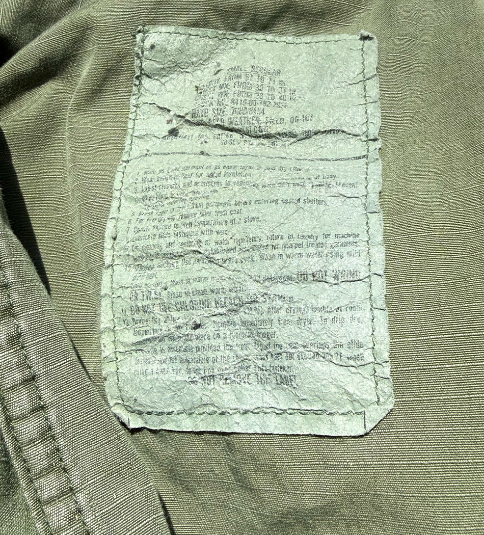 OG107 Vietnam Field Coat Jacket SMALL So-Sew Vtg Army M65 M-1965 Olive Green