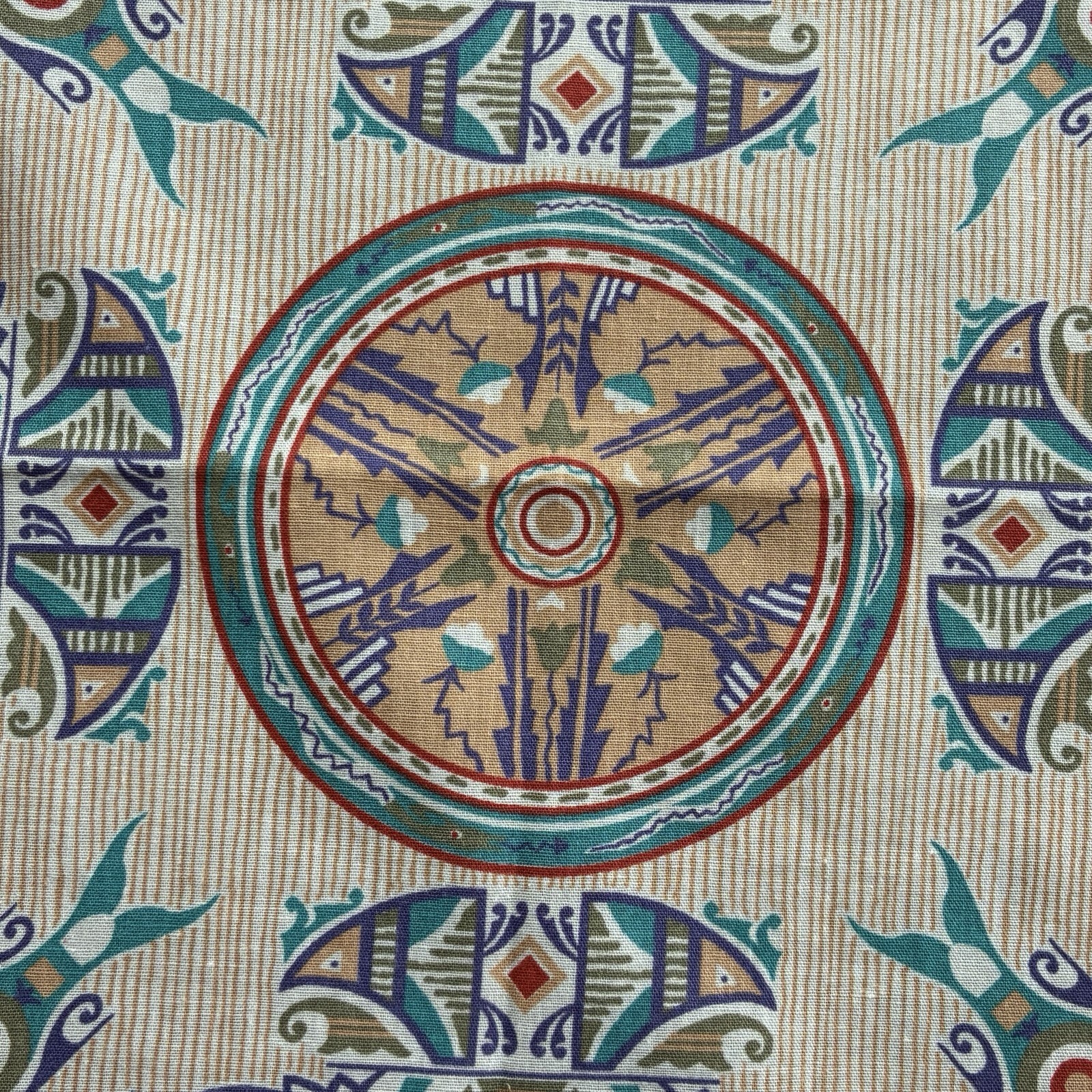 Native American style vintage cotton & polyester bandana made in USA