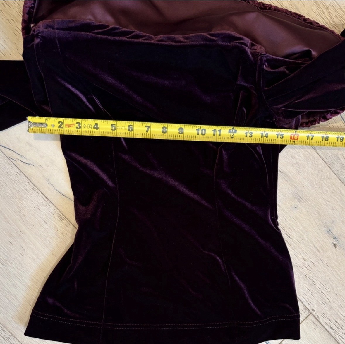 Tadashi Vintage Velvet Off The Shoulder Top Plum Purple Size 10 Made in USA MOTB
