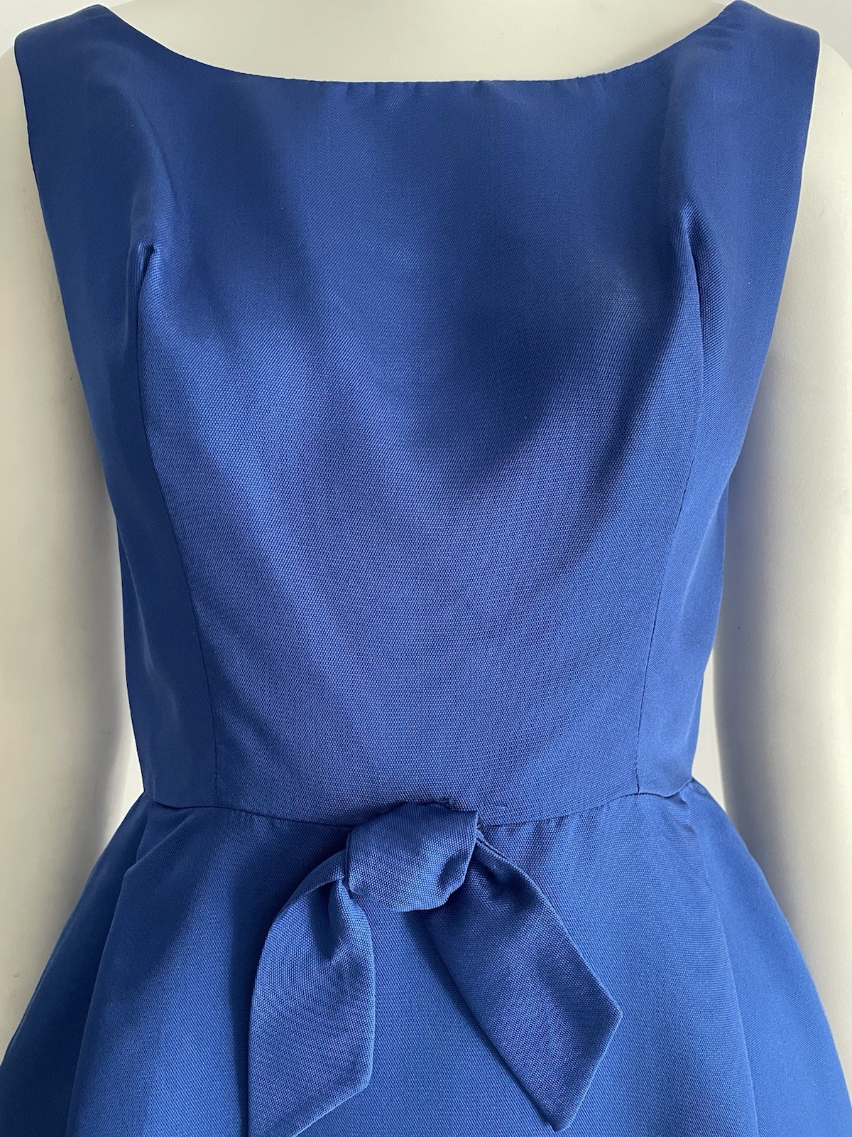 Vintage 1950s Designer Suzy Perette Size S Royal Blue Classic Dress Bow Party