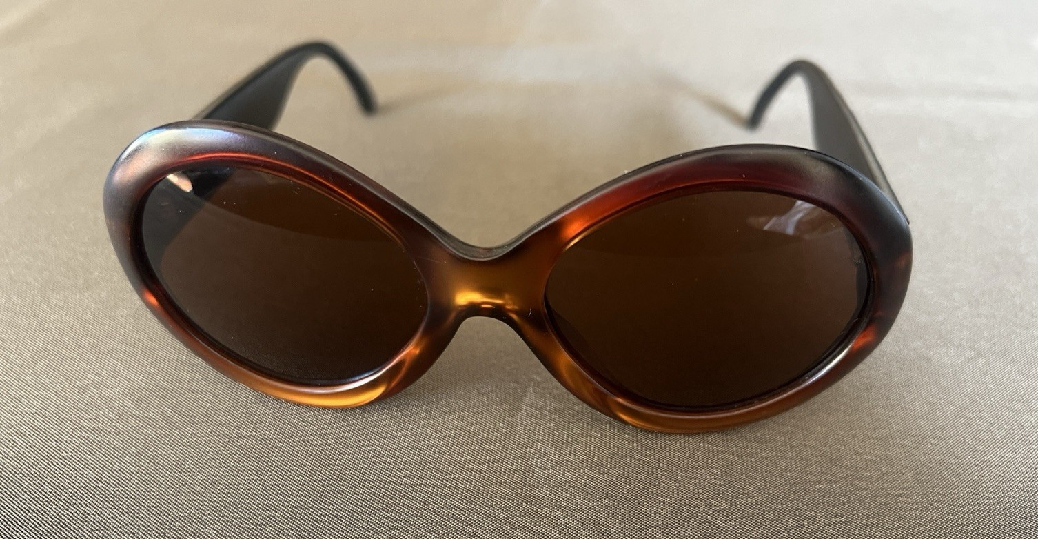 Vintage 80s Christian Dior Sunglasses Greta 12Y Optyl Gold Brown Austria 54mm