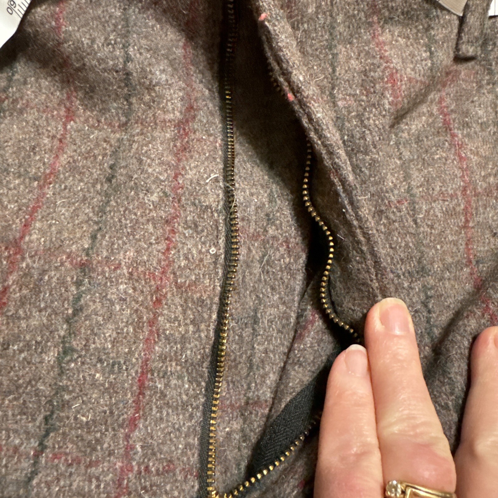 VTG Northway Mens Wool Pants 48”Wx 28”L Gray Pin Striped Water Repellent
