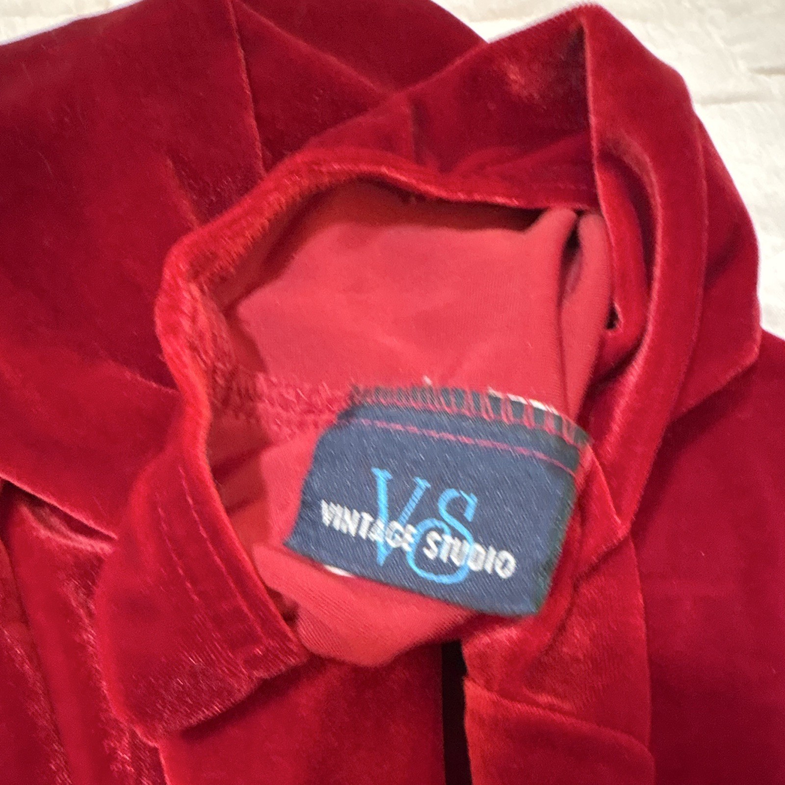 Vtg Vintage Studio Red Velvet Skirt Womens Small Regular Polyester Spandex USA