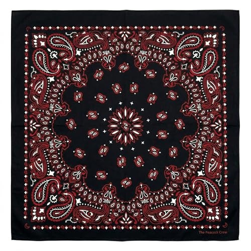 Premium Soft Cotton Designer Bandana for Men and Women 22×22 in Black Gothic