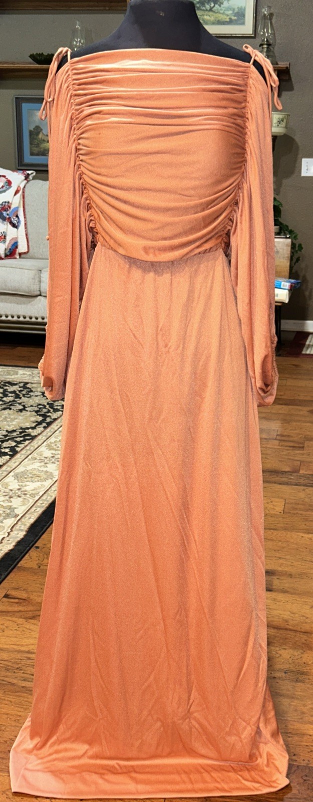 Vintage Joy Stevens California Women’s Coral Champagne Formal Dress Size 9/10