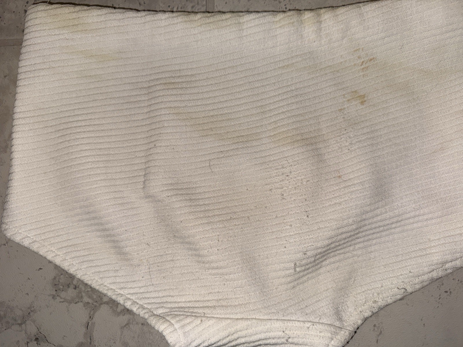 Vintage 60s 70s Roxanne White Textured Bikini Boyshort High Waist Size 12