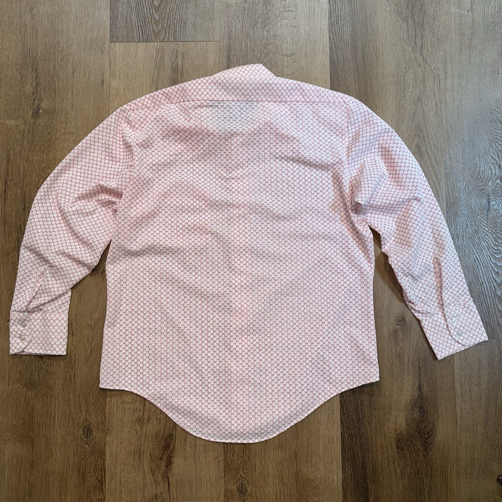 Vtg 60s 70s Infinit Dress Shirt Knit Polyester Nylon Disco Mod Large Mens 16 31
