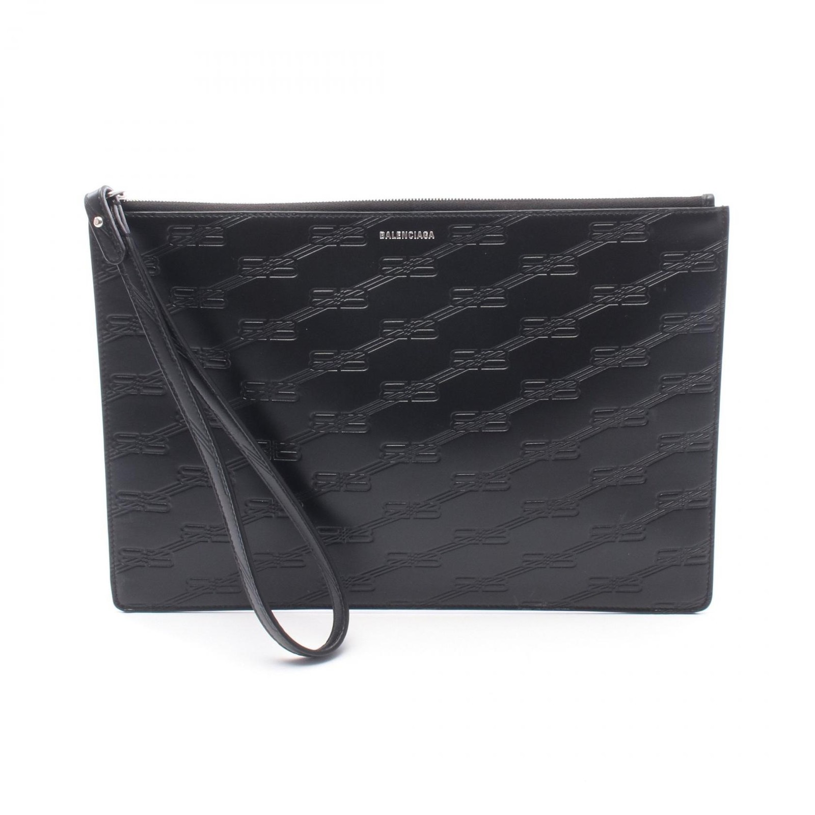 Balenciaga BB Monogram Leather Clutch Bag – DUTY FREE