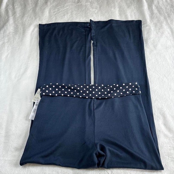 NWT Hollister navy blue polka dot logo fold over flare sweatpants Y2K vintage