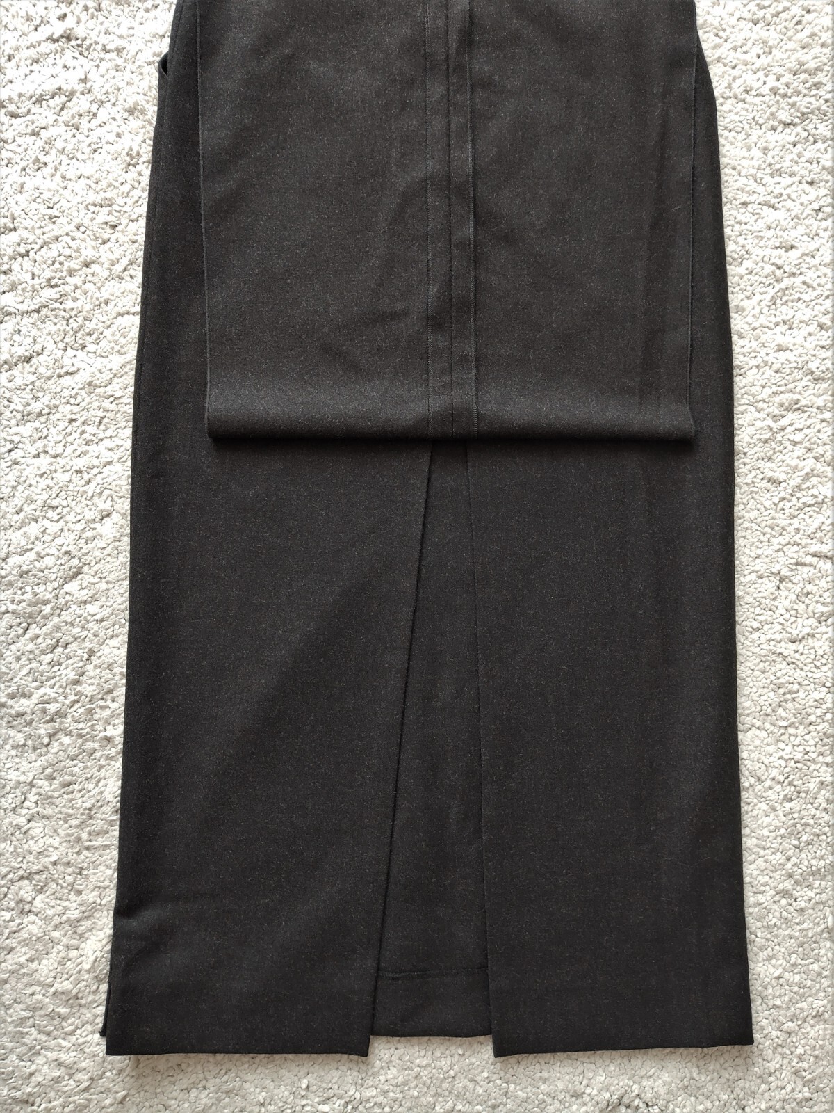 Chanel Vintage 1999 France Wool Cashmere Gray Overlap Panel Long Maxi Skirt 38 S