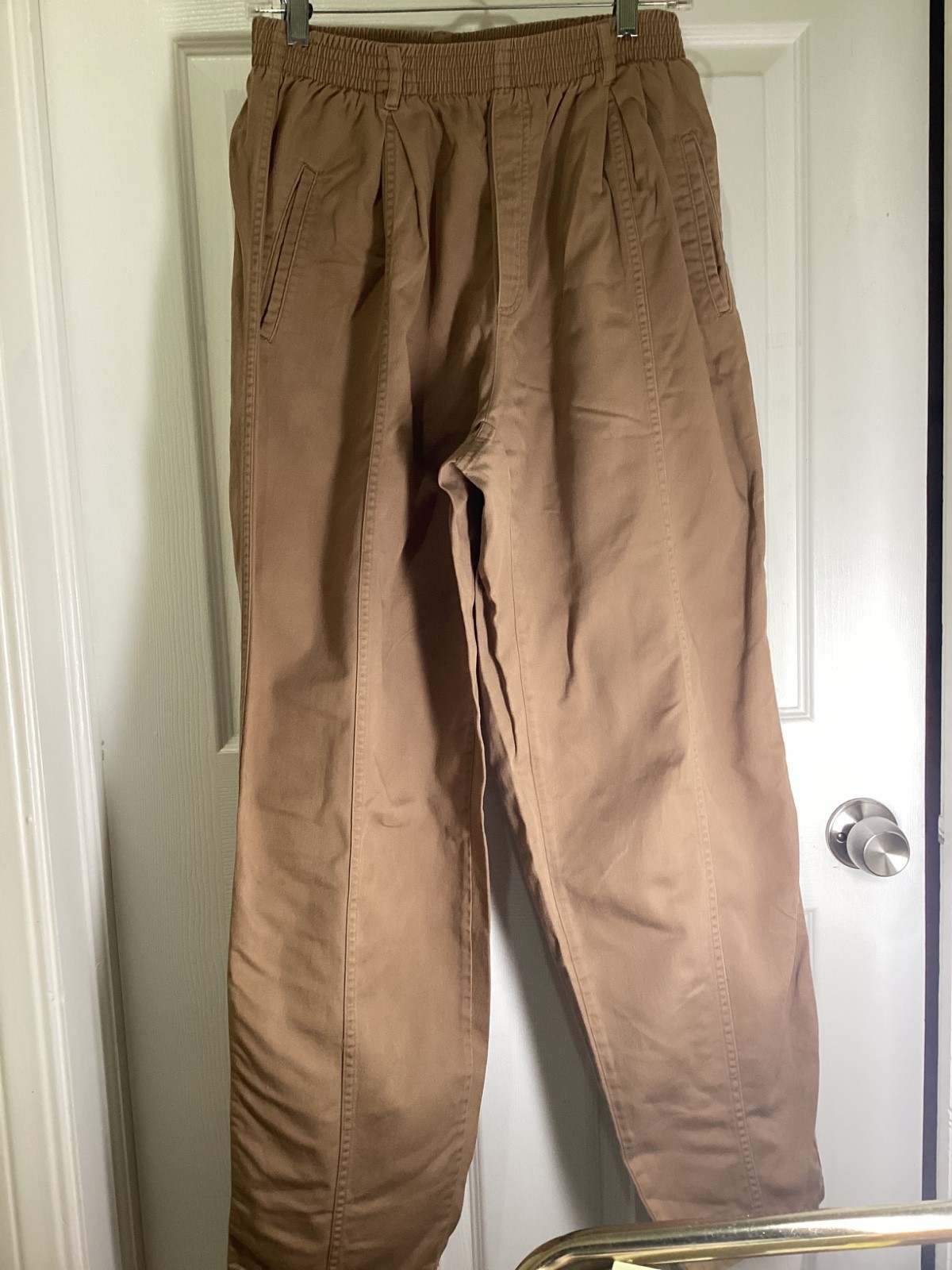VTG 80s Liz Claiborne Lizsport Cotton Twill high waist Pull on Pant Union Tag~L