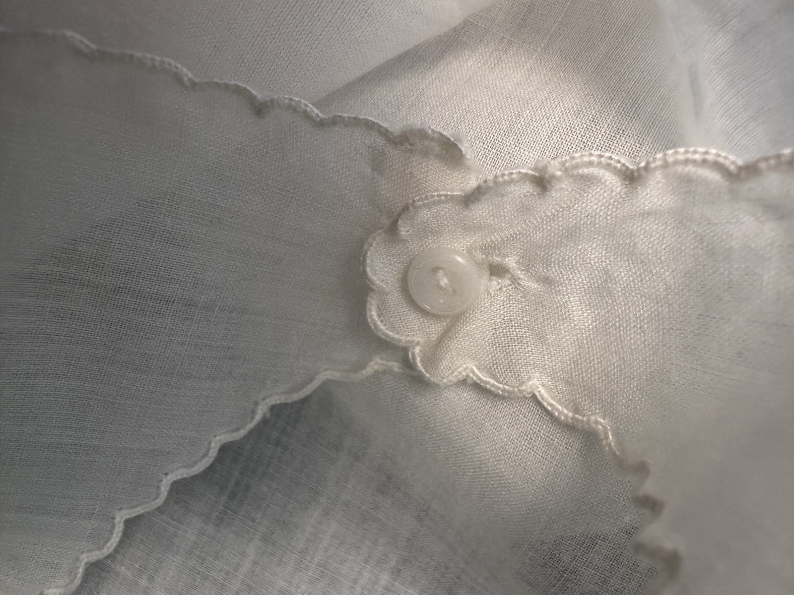 Vtg HM 1940-50s Cotton Baby Dress AND SLIP Embroidered in Philippines 14″ long