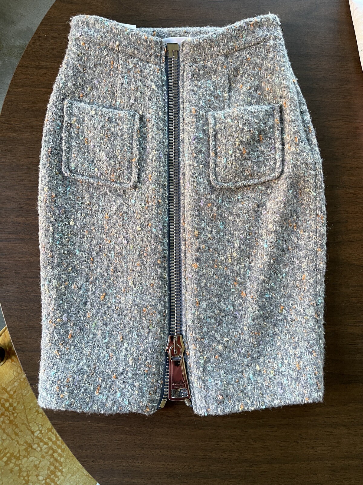 Moschino Couture Gray Tweed Wool Skirt US 6- NWT