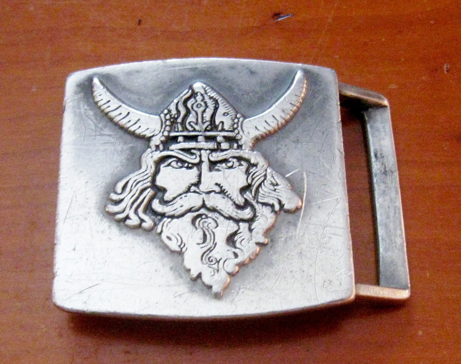 Vintage Viking Norse Warrior Pewter Belt Buckle John E McCann Wenham MA 2.75″