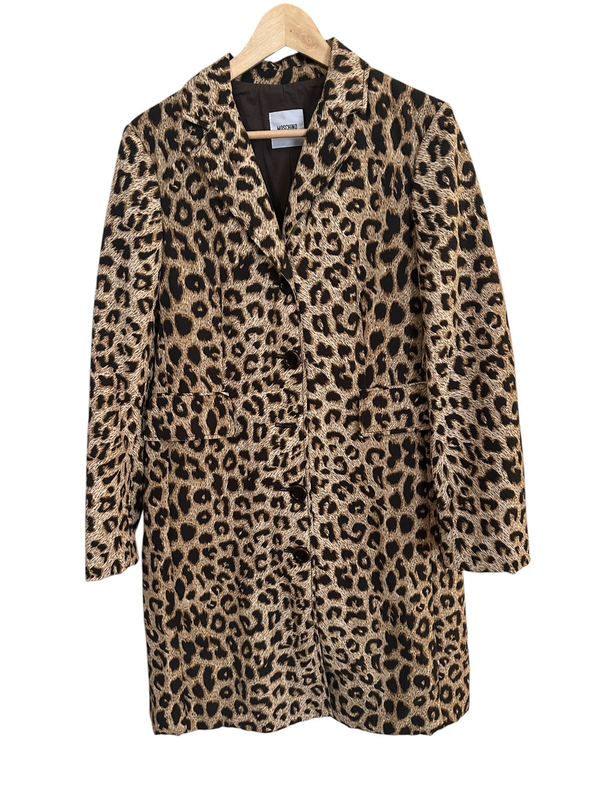 Moschino Cheap and Chic Leopard Coat Vintage IT 44 Textured Jacket AU 12