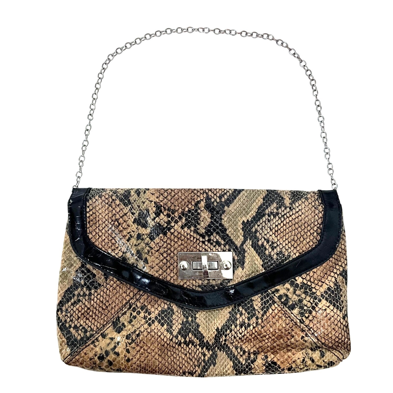 Vintage Multicolor Snakeskin Clutch Purse: 90s, Y2K