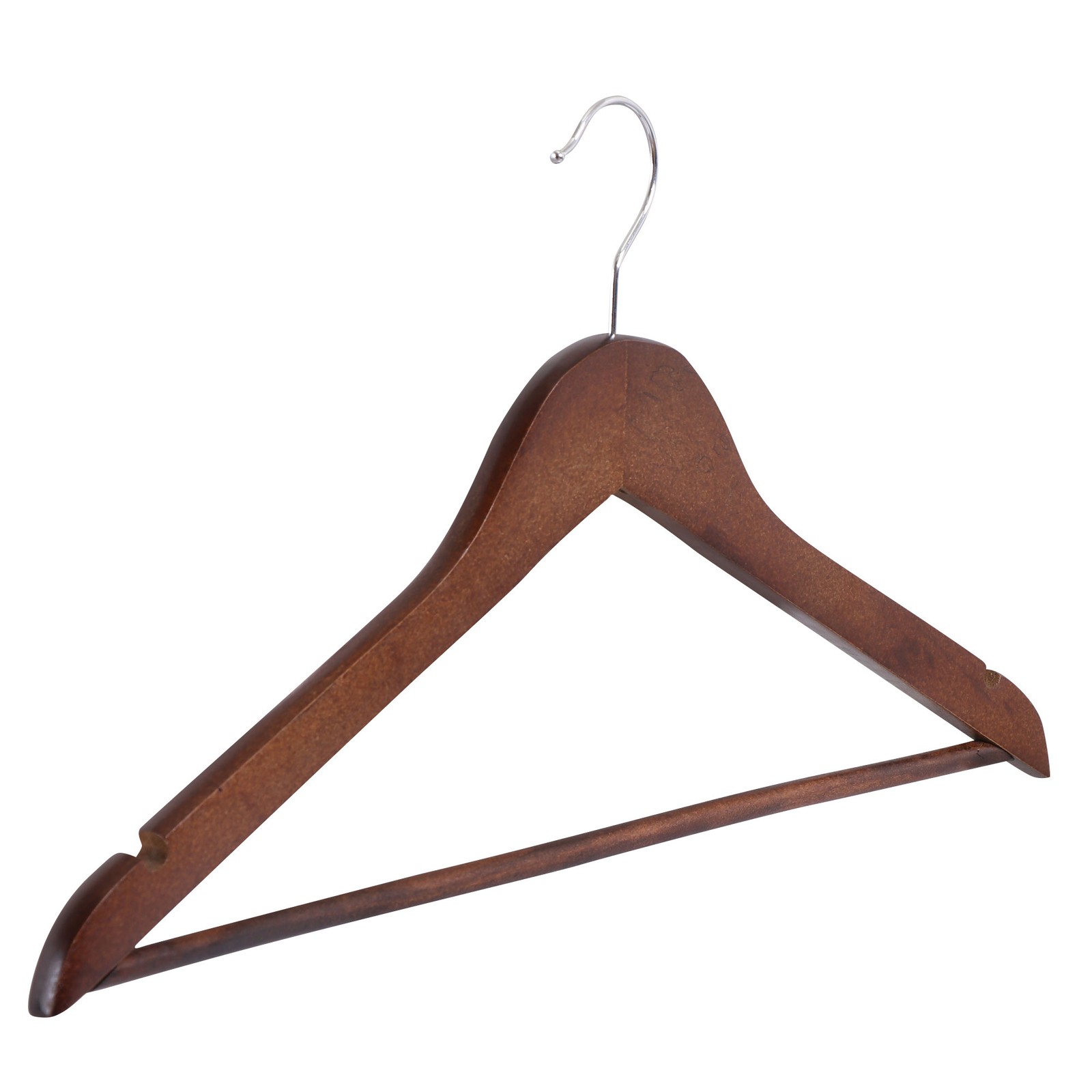 Premium Wooden Hangers 50 Pack Non-Slip Coat Clothes Hangers w/Swivel Hook Brown