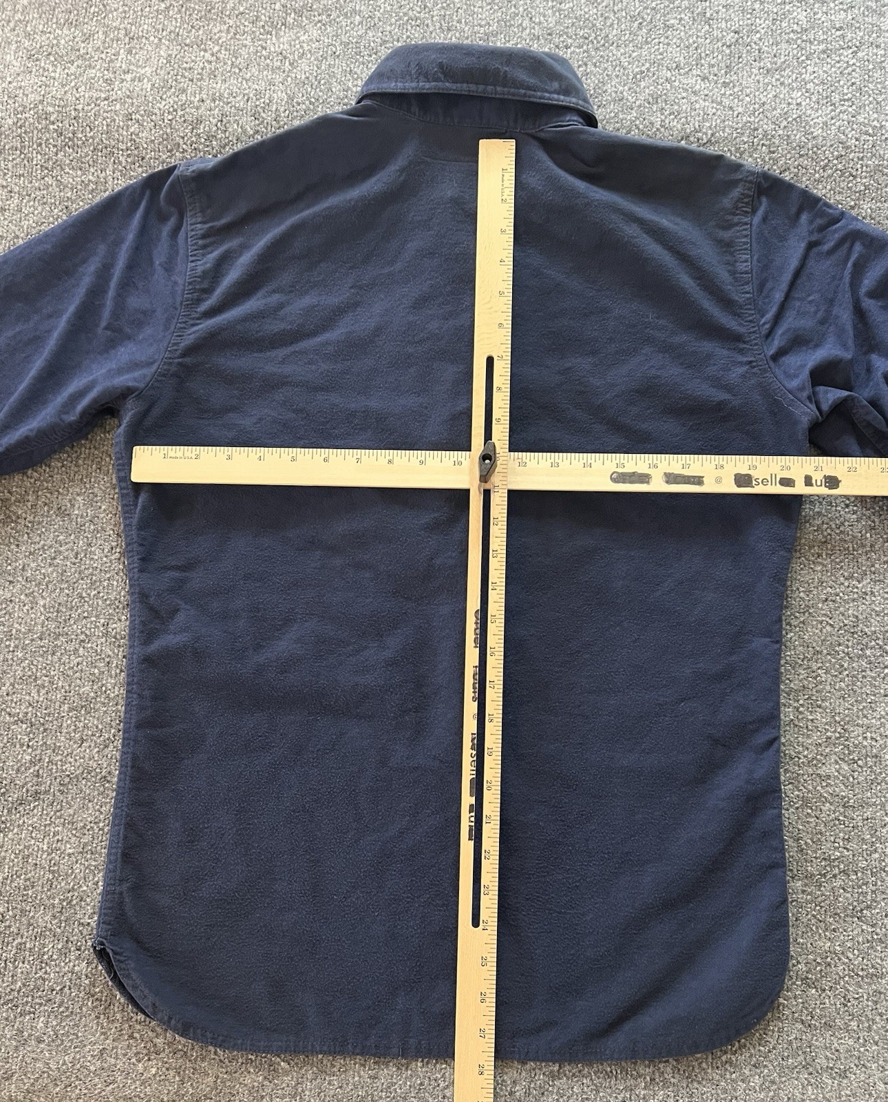 Vintage Bianchi Gunleather Men L Bib Front Shirt Navy Blue Old West Cavalry