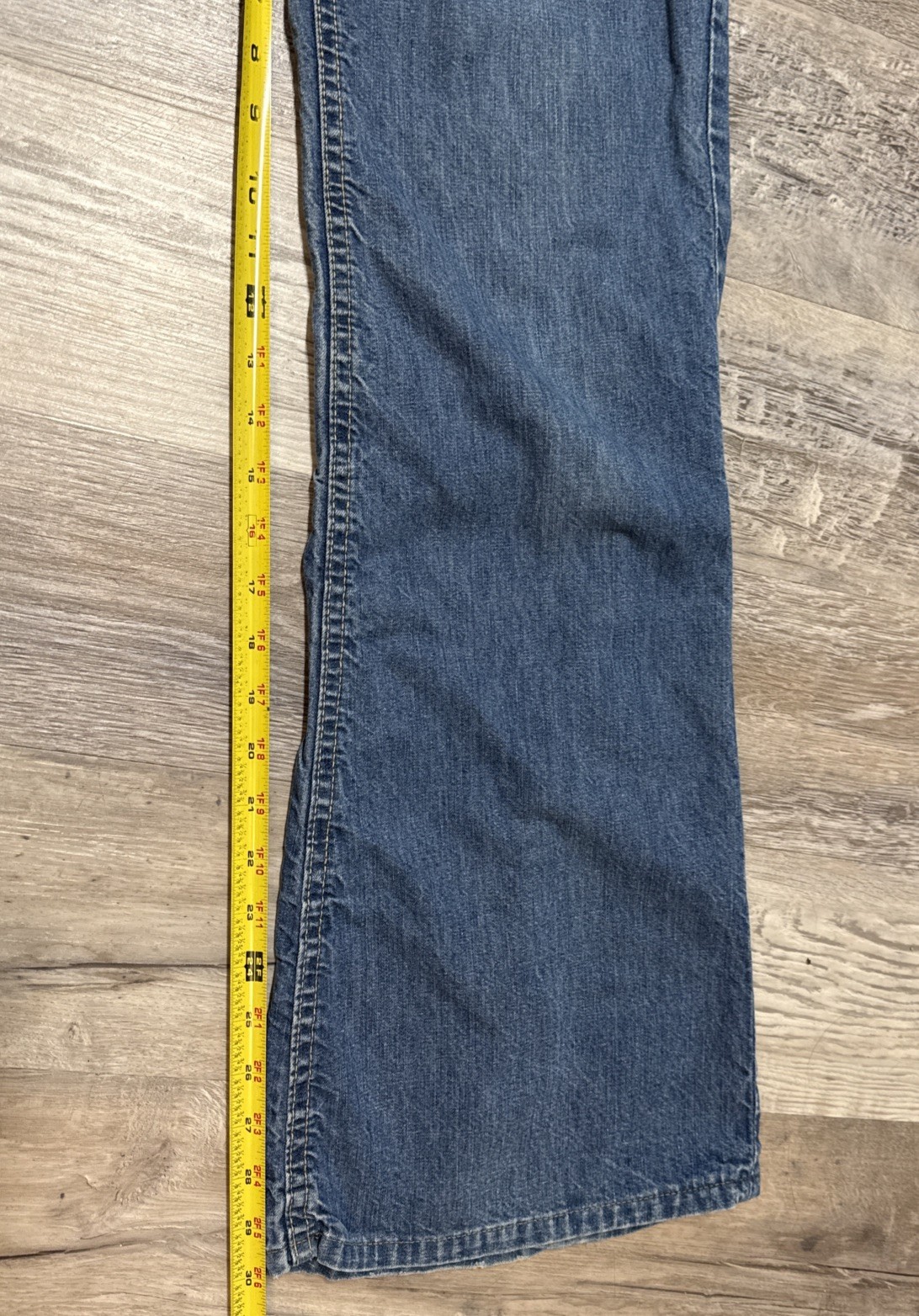 Vtg 70s LEE Flared Hippie Bell Bottom Jeans Front Pocket Talon Zipper 28×30