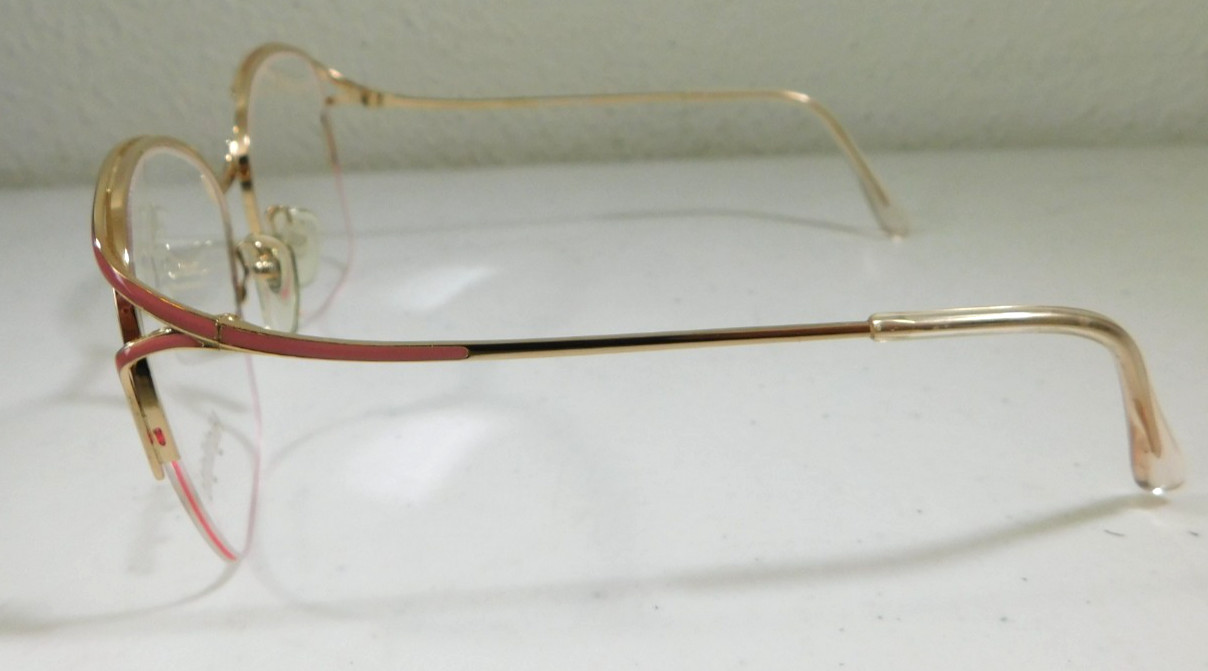 Vintage AMERICAN OPTICAL Highlights 3 Pink/Gold 55/19 Eyeglass Frame NOS #338