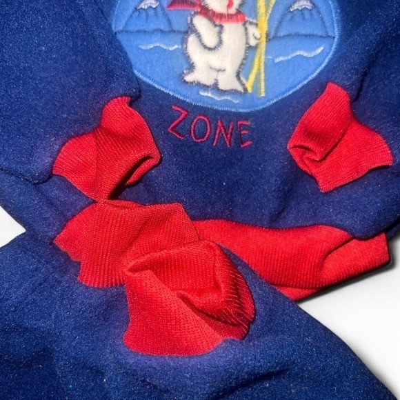 Vintage 90s Basic Editions Sweatsuit Polar Zone Navy Blue Size 24 Month USA VTG