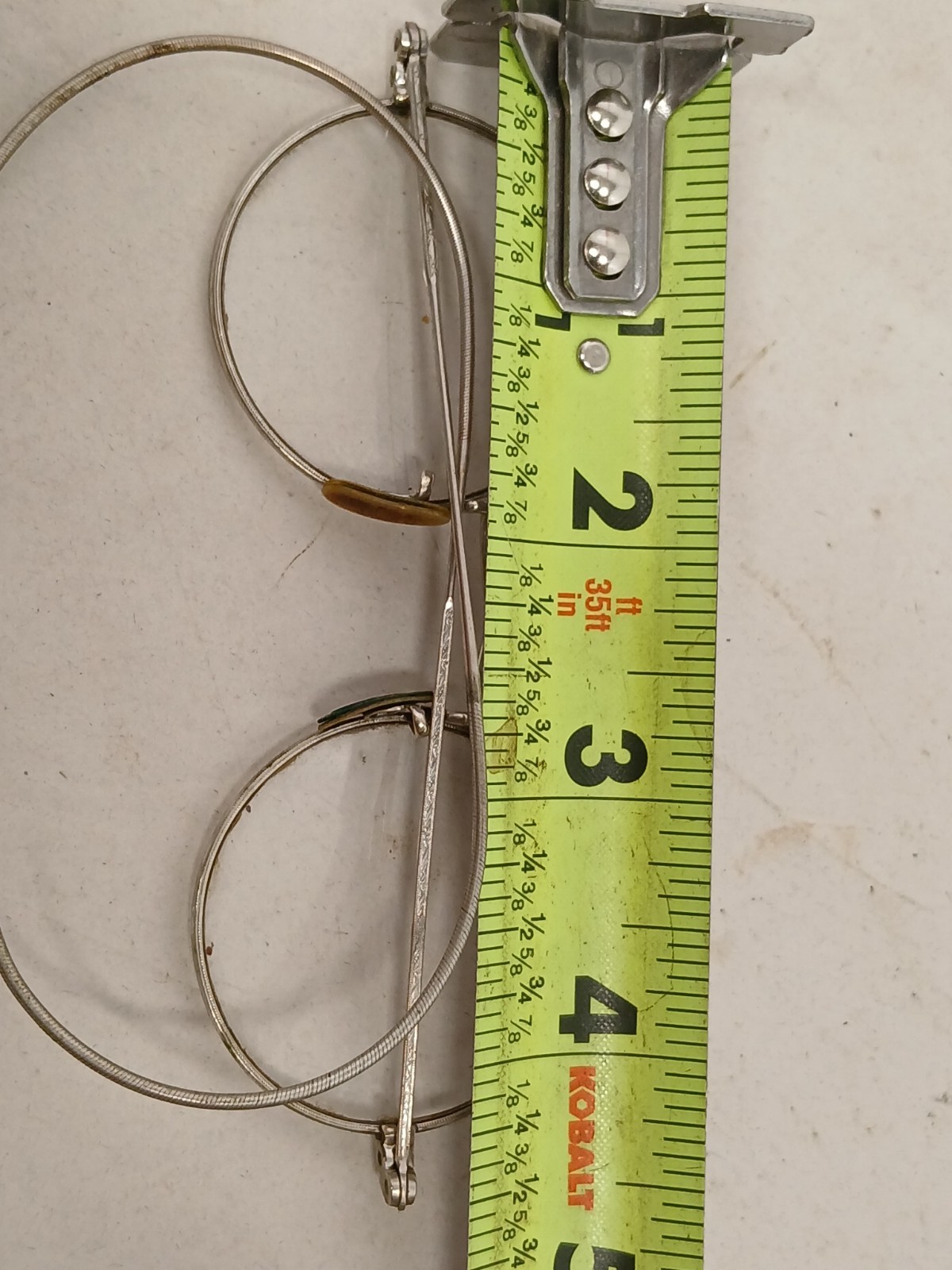 Antique 1/10 12K Gold Filled Round Wire Rim Eyeglasses w Case Pince Nez