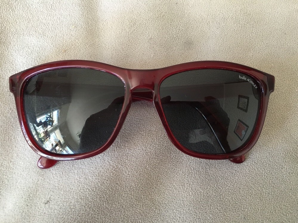 Vintage Bolle Acrylex Sunglasses 473 Red Clear Dark Smoke University of Utah