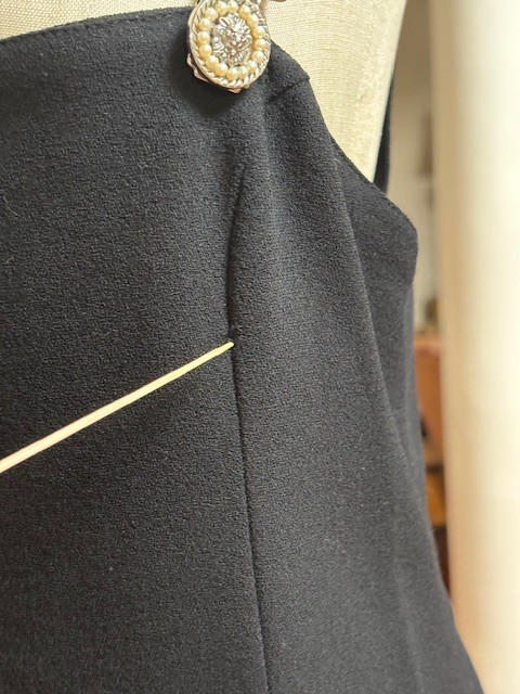 VINTAGE GIANNI VERSACE VERSUS BLACK SUSPENDER DRESS WITH MEDALLIONS SZ 30/44