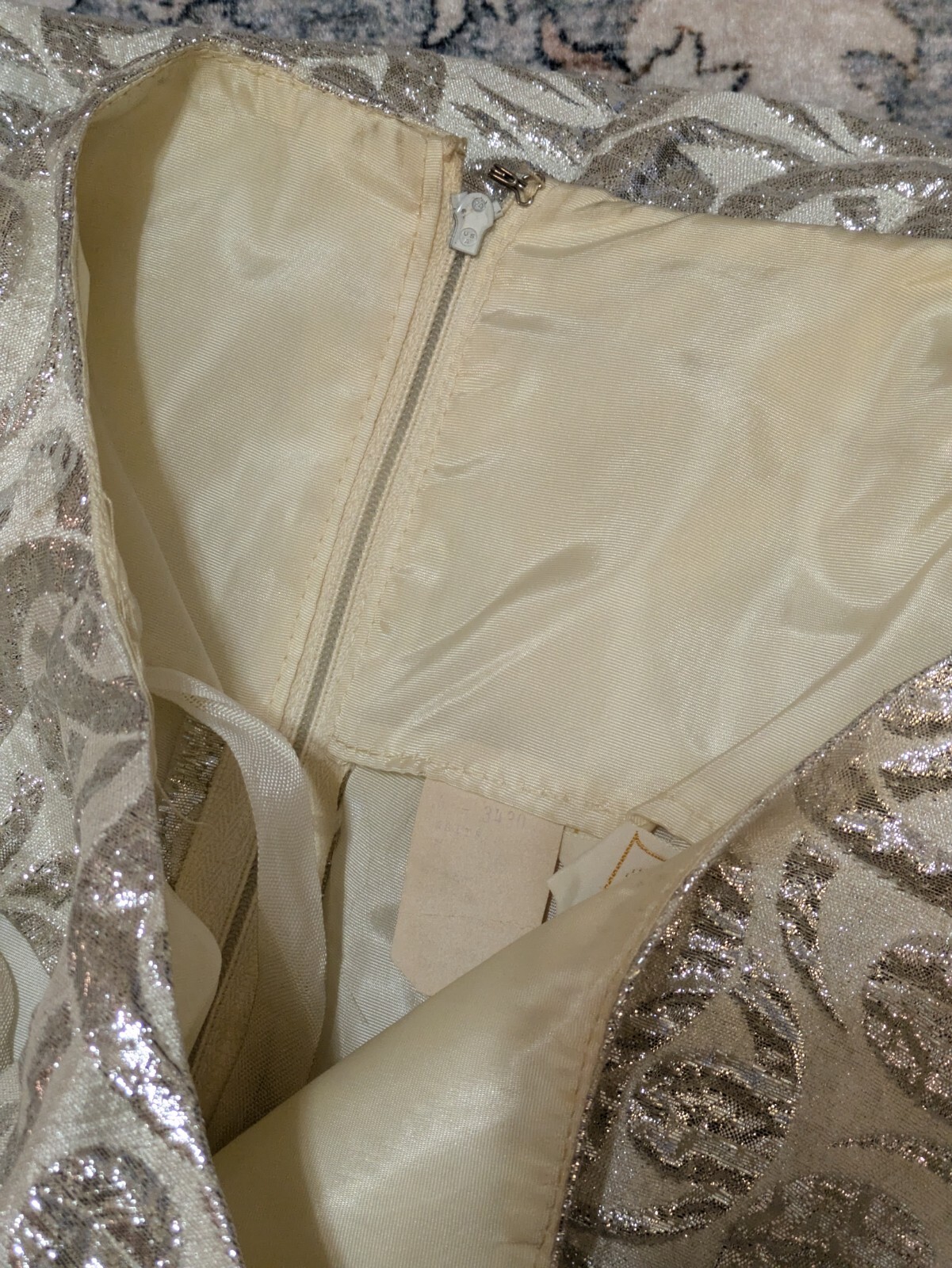 Vintage 60s VOLUP Carol Brent Montgomery Wards Metallic Silver Two Piece 26