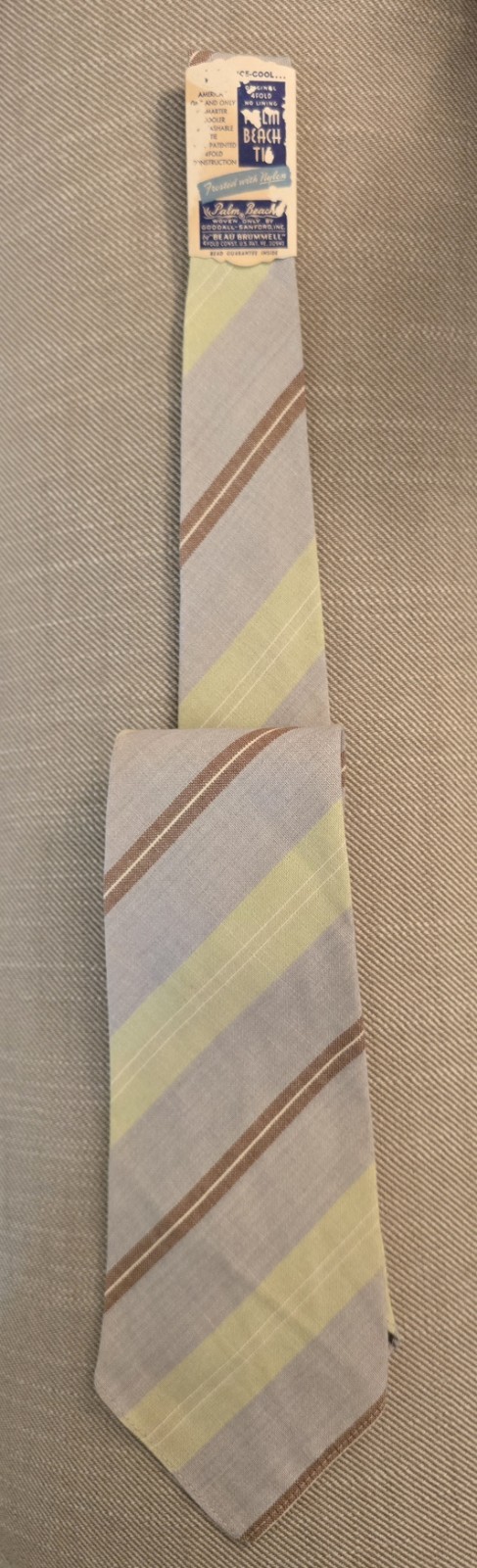 Vtg Beau Brummell Palm Beach 4 Fold neck tie Goodall Sanford Jazz Swing NWT