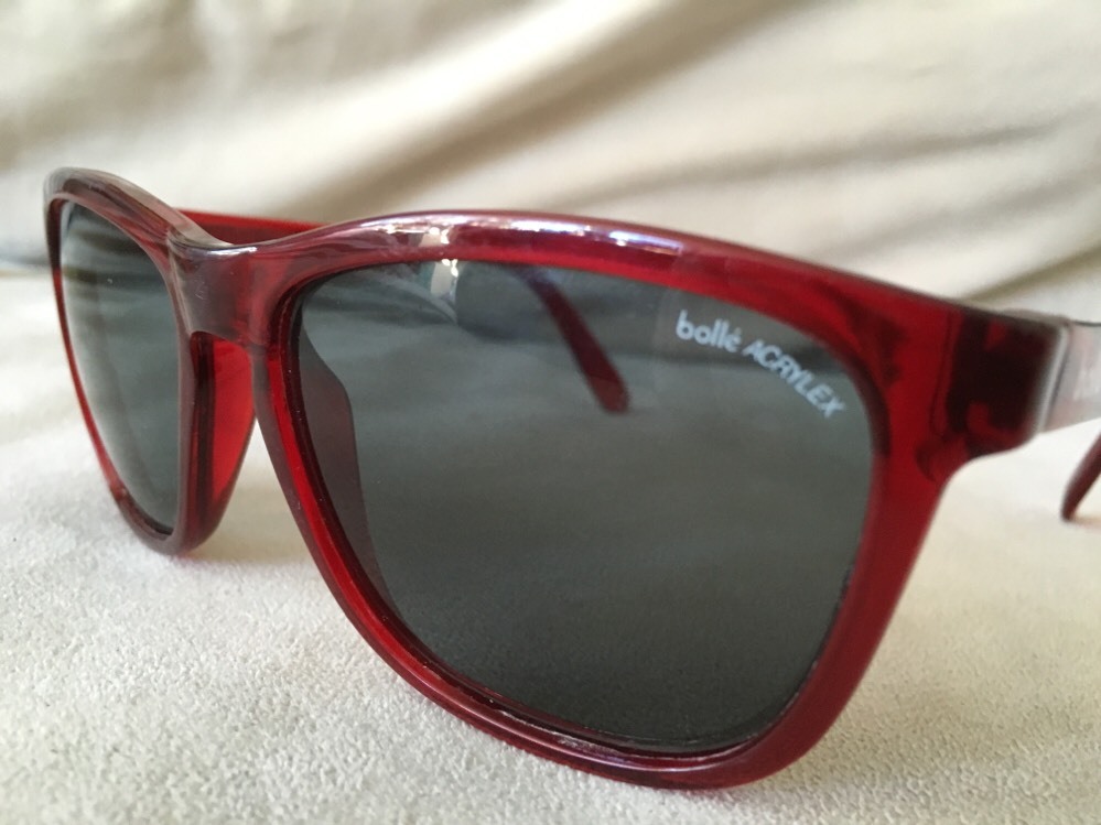 Vintage Bolle Acrylex Sunglasses 473 Red Clear Dark Smoke University of Utah