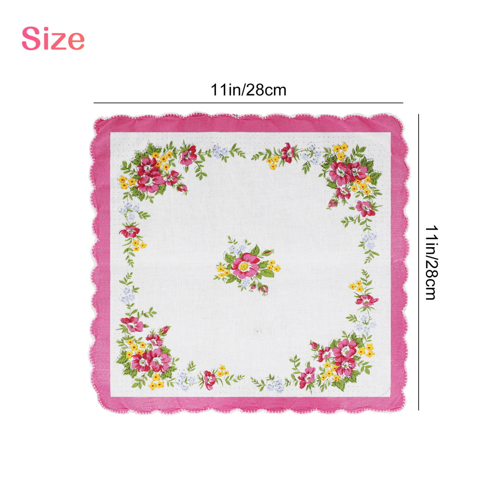 20PCS Lady Handkerchiefs 100% Cotton Hankies Pocket Vintage Classic Handkerchief