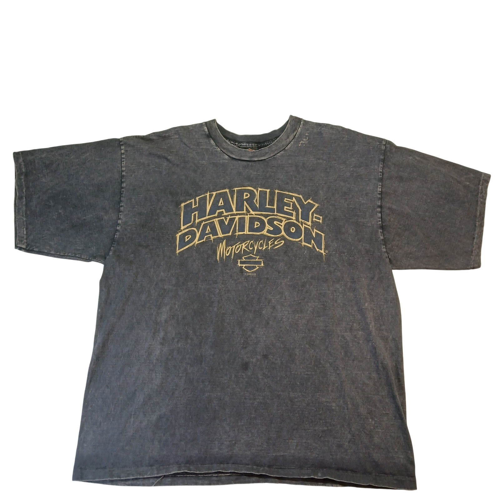 Vintage 2006 Harley-Davidson Grand Teton Idaho T-Shirt Mens XL Acid Wash Grey