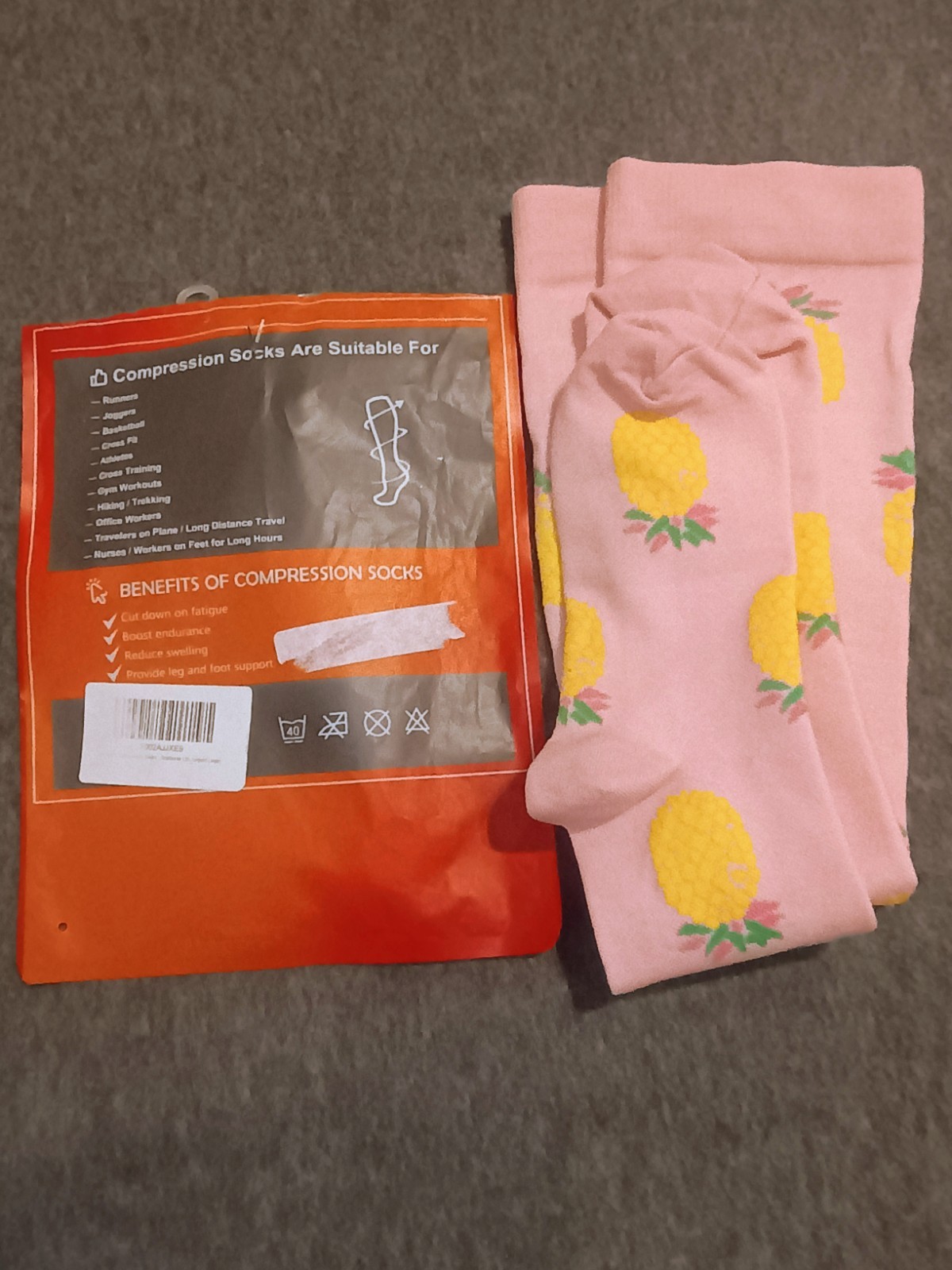 1 Pair Compression Socks Women Men Knee High Sz L / XL Brand New
