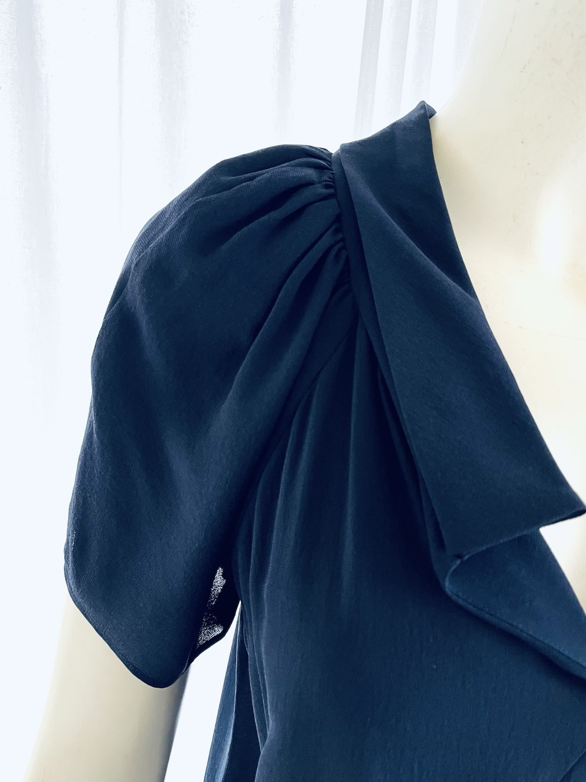 Vintage Balenciaga Nicholas Ghesquiere 2008 Navy Silk Dress Summer Day Dress